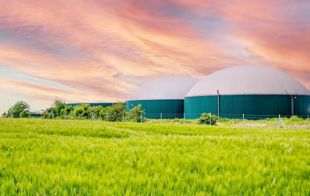 L'immagine mostra un impianto per produzionne di biogas, impiegato nei sistemi di cogenerazione dove la tecnologia degli scambiatori di calore massimizza l'efficienza del ciclo termico